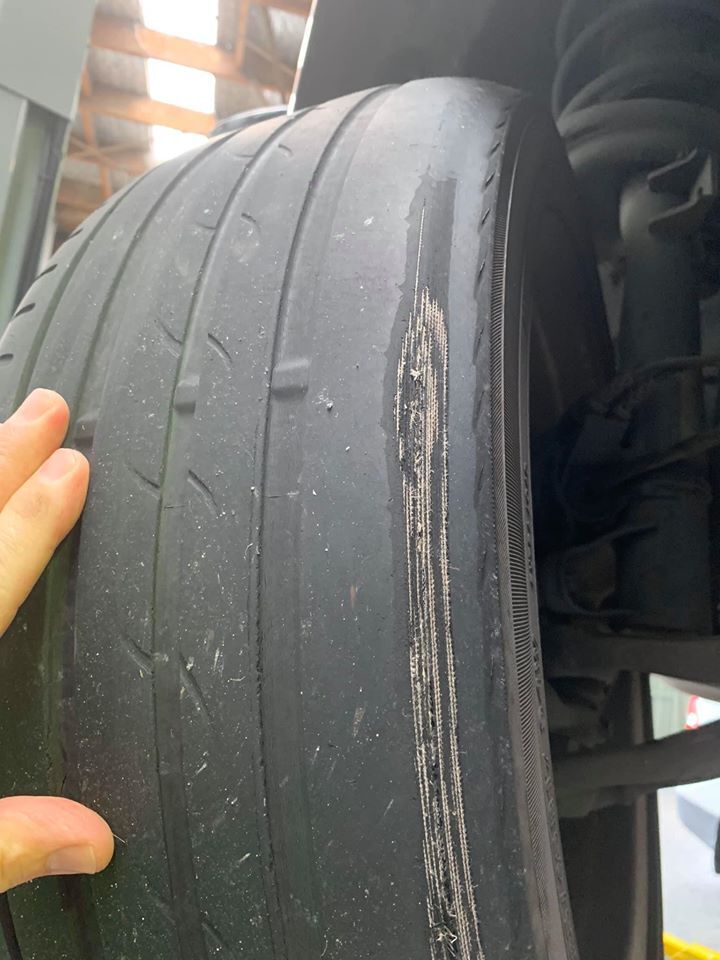 Worn tyre