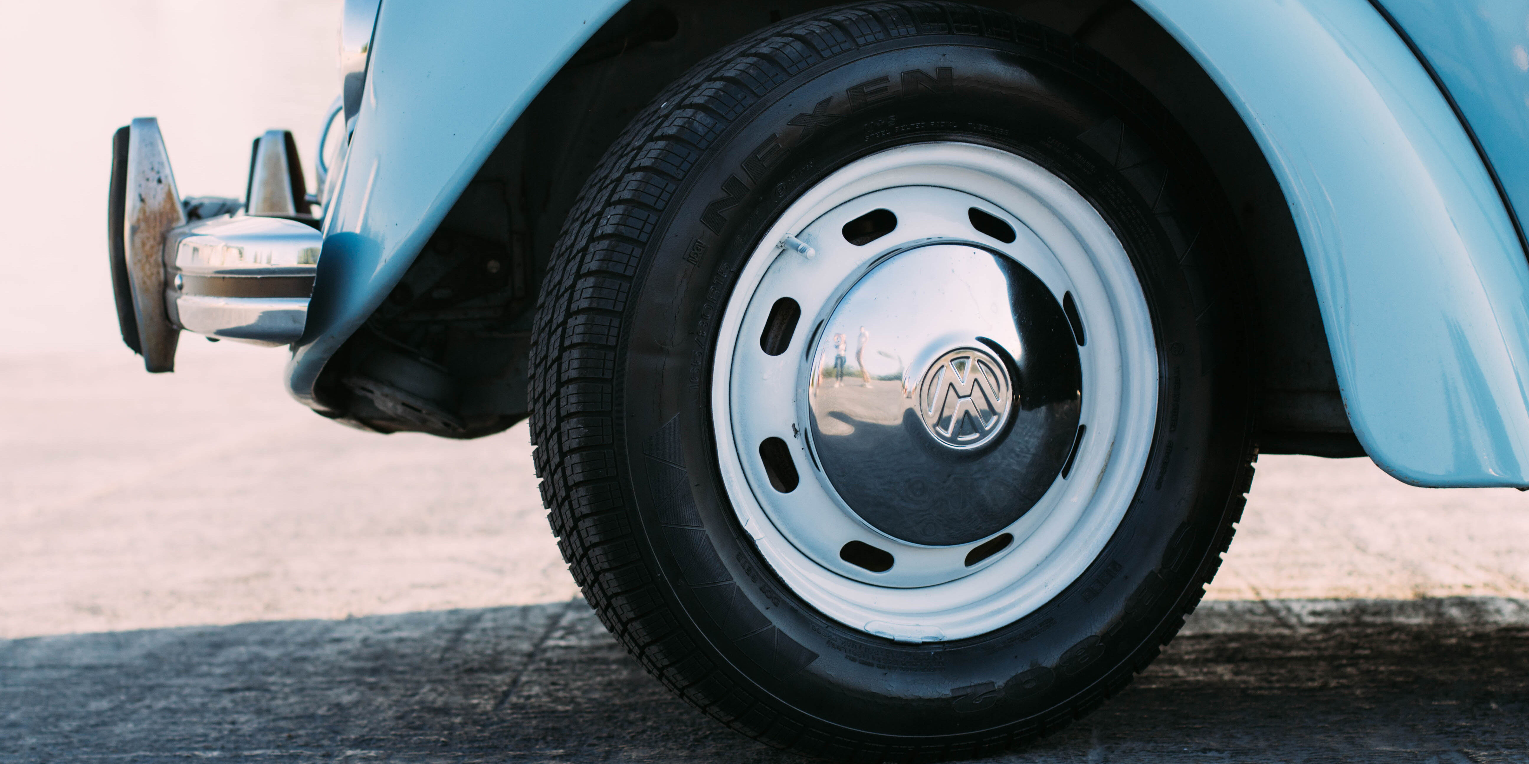 Image of blue VW tyre