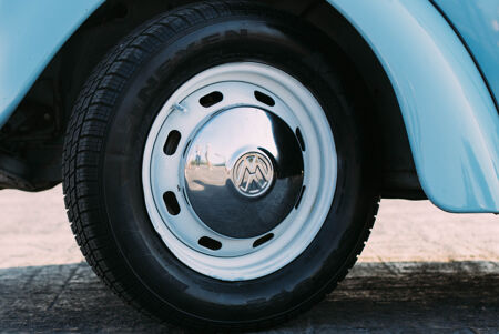 Image of blue VW tyre