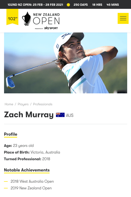 screencapture nzopen players professionals zach murray