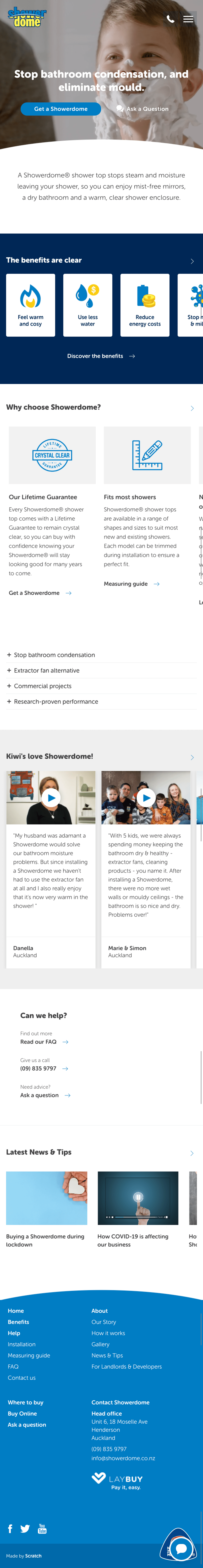 screencapture showerdome co nz