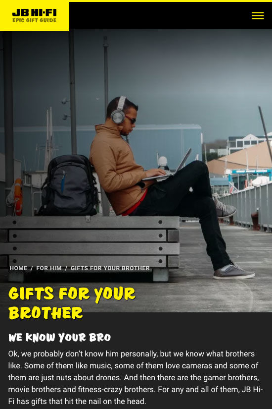 ss jbgiftguide website design home brother mb