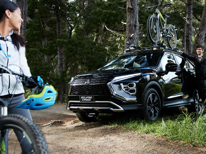 mitsubishi eclipse cross at mountain bike park